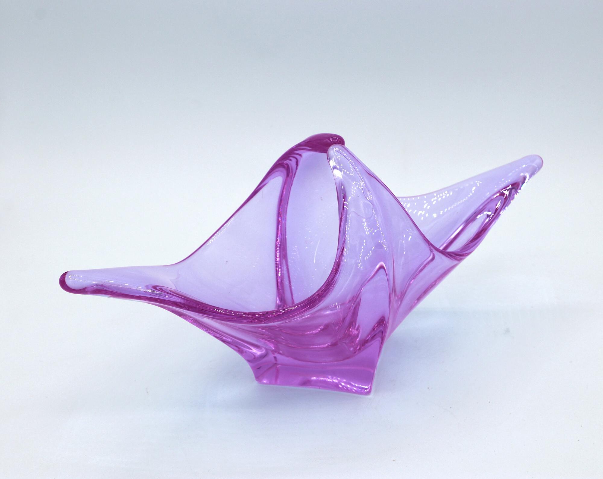 Vintage Schale Alexandrit Glas Rosa 4