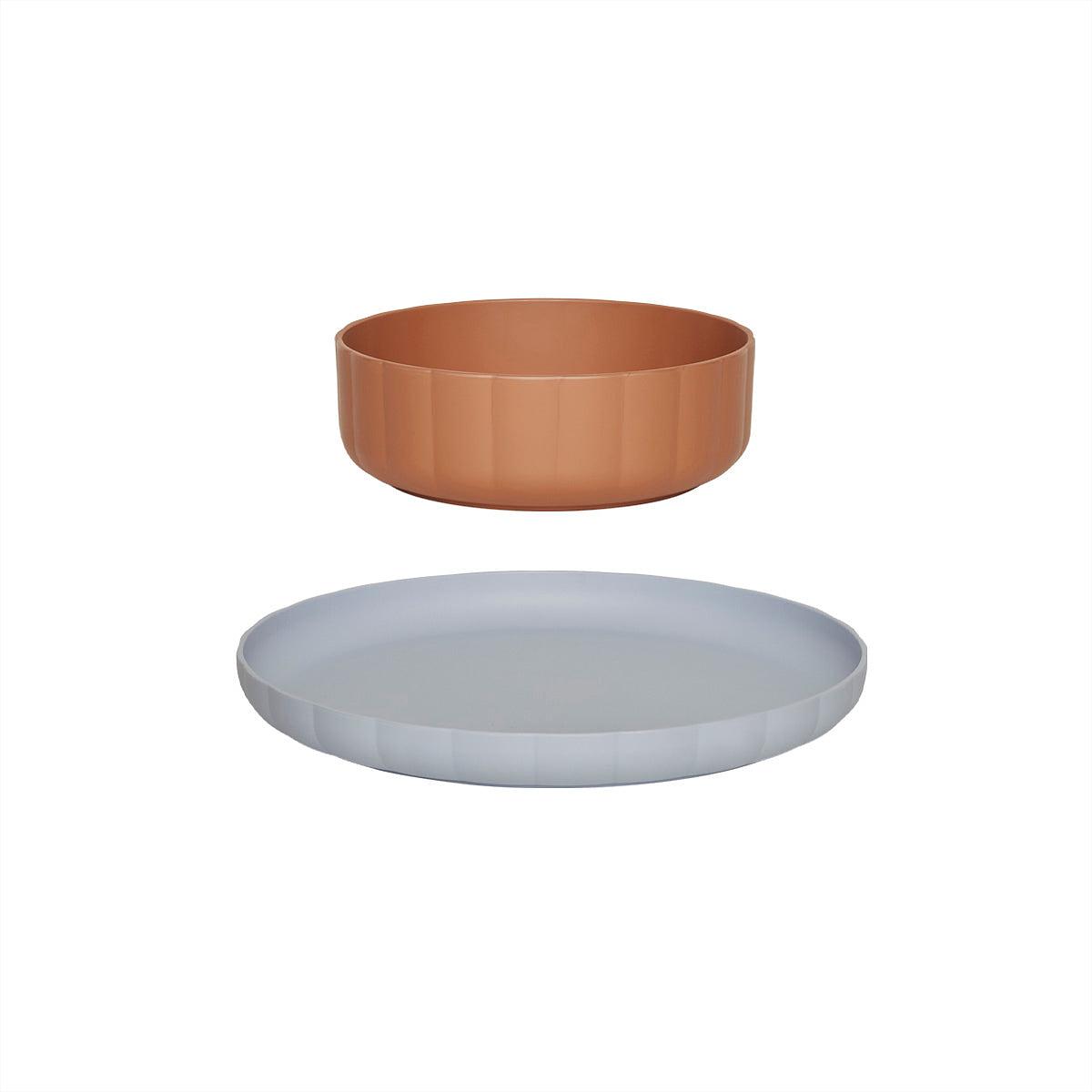 Pullo Tableware Set PLA Blue Brown 0