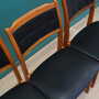 4x Vintage Chair Beech Wood Faux Leather Black 1970s 5