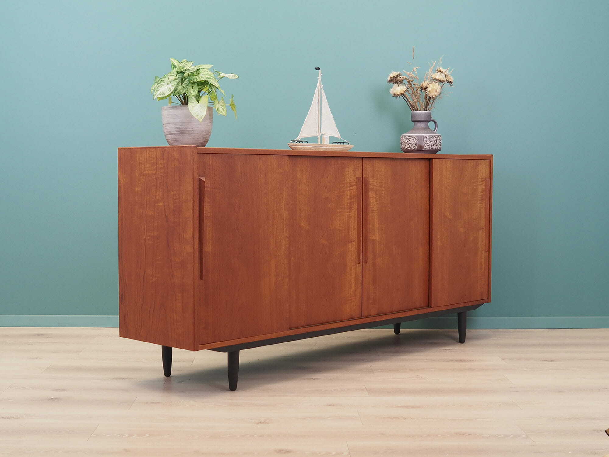 Vintage Sideboard Teakholz Braun 1960er Jahre 5