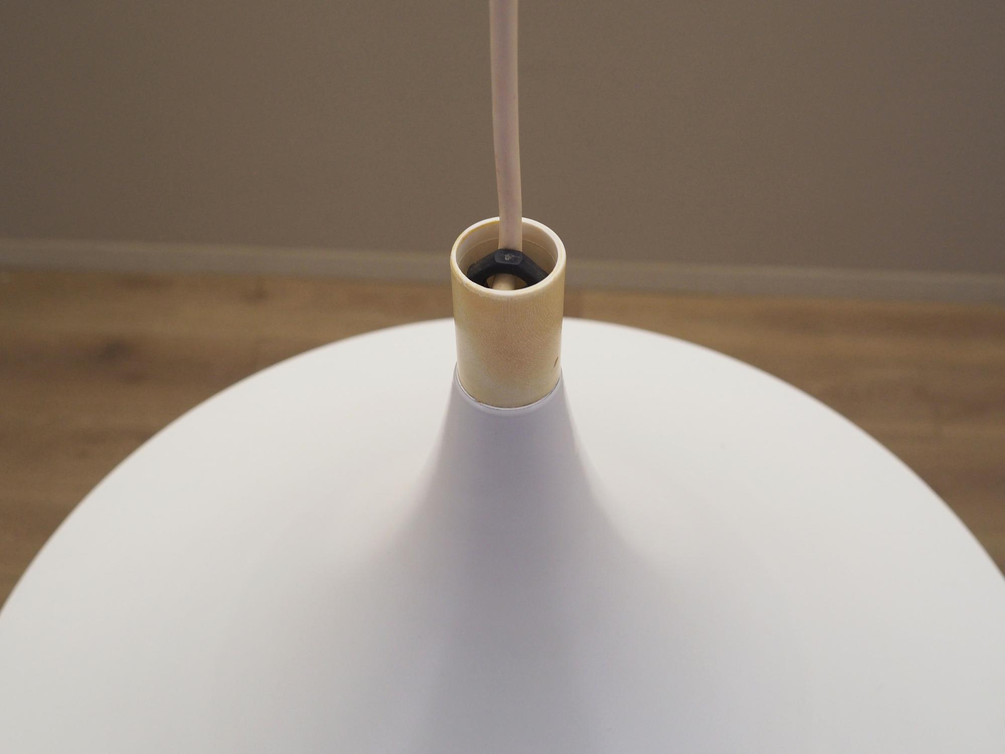 Vintage Pendelleuchte Metall Weiß 1960er Jahre 6