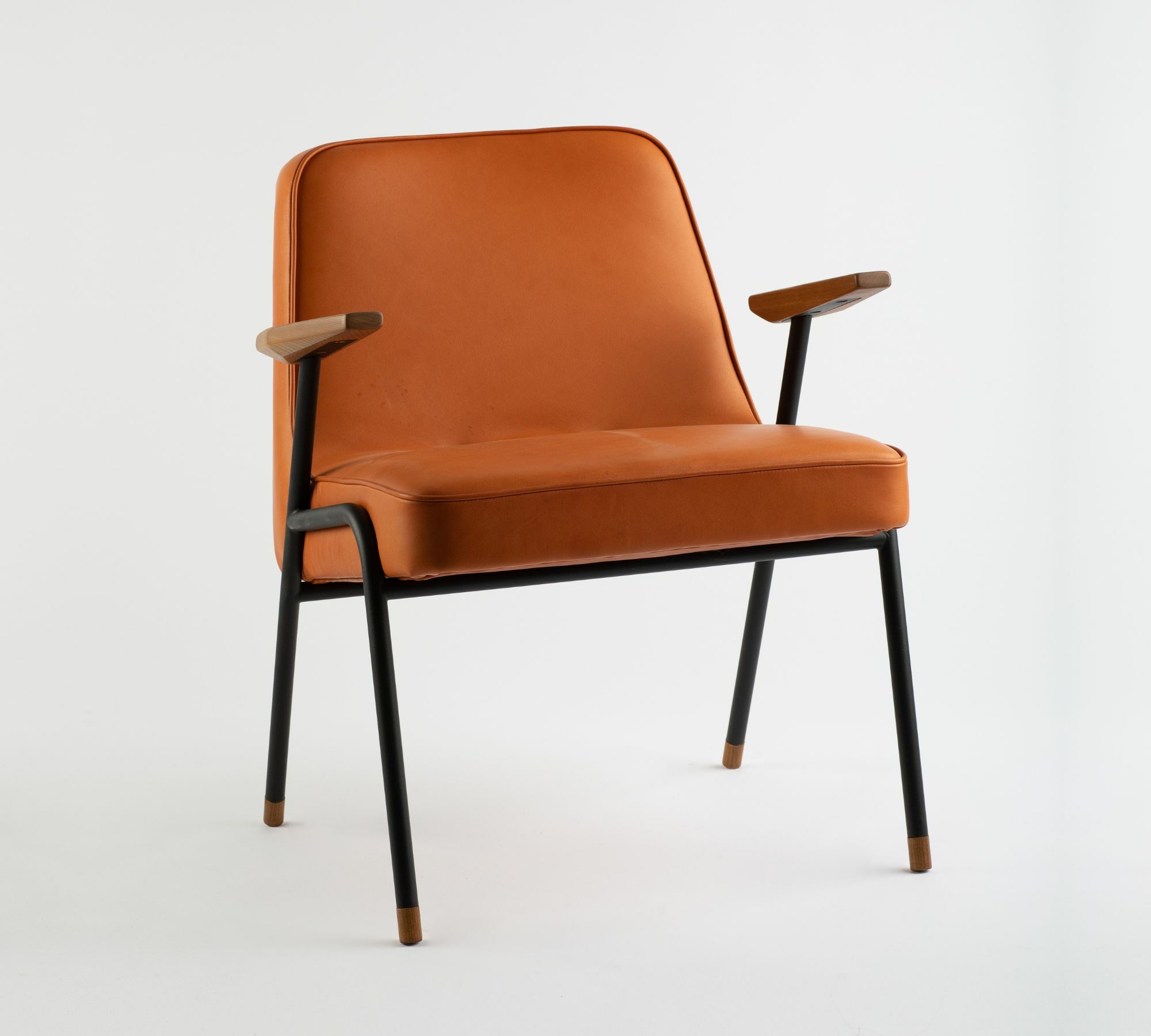 366 Sessel Metall Leder Cognac 0