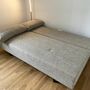 Sofa 2-Sitzer Schlaffunktion Webstoff Beige  1