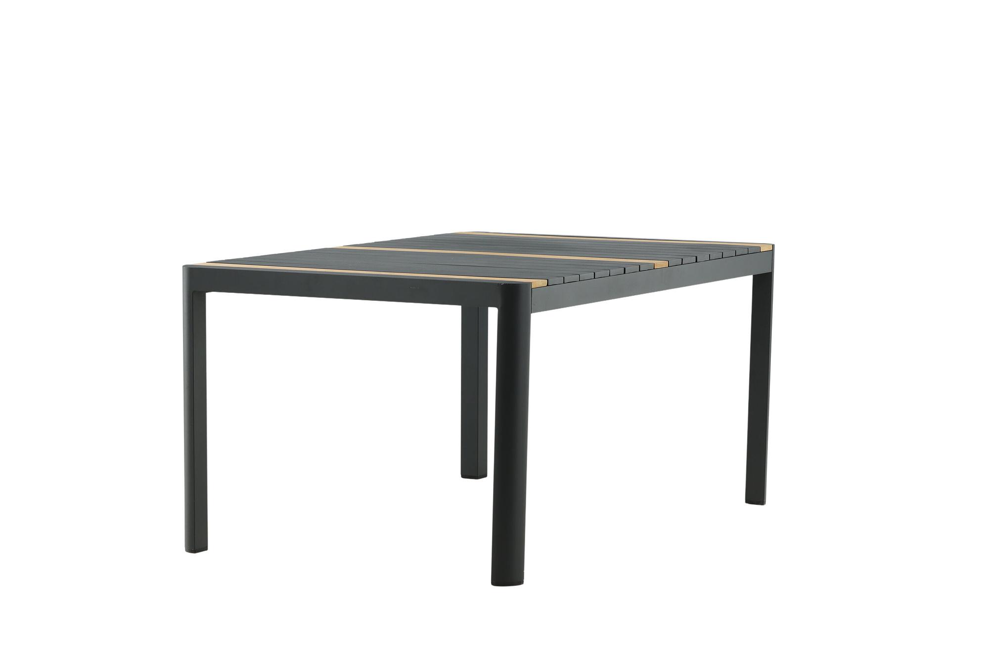 Togo Esstisch Aluminium Teak Schwarz 1