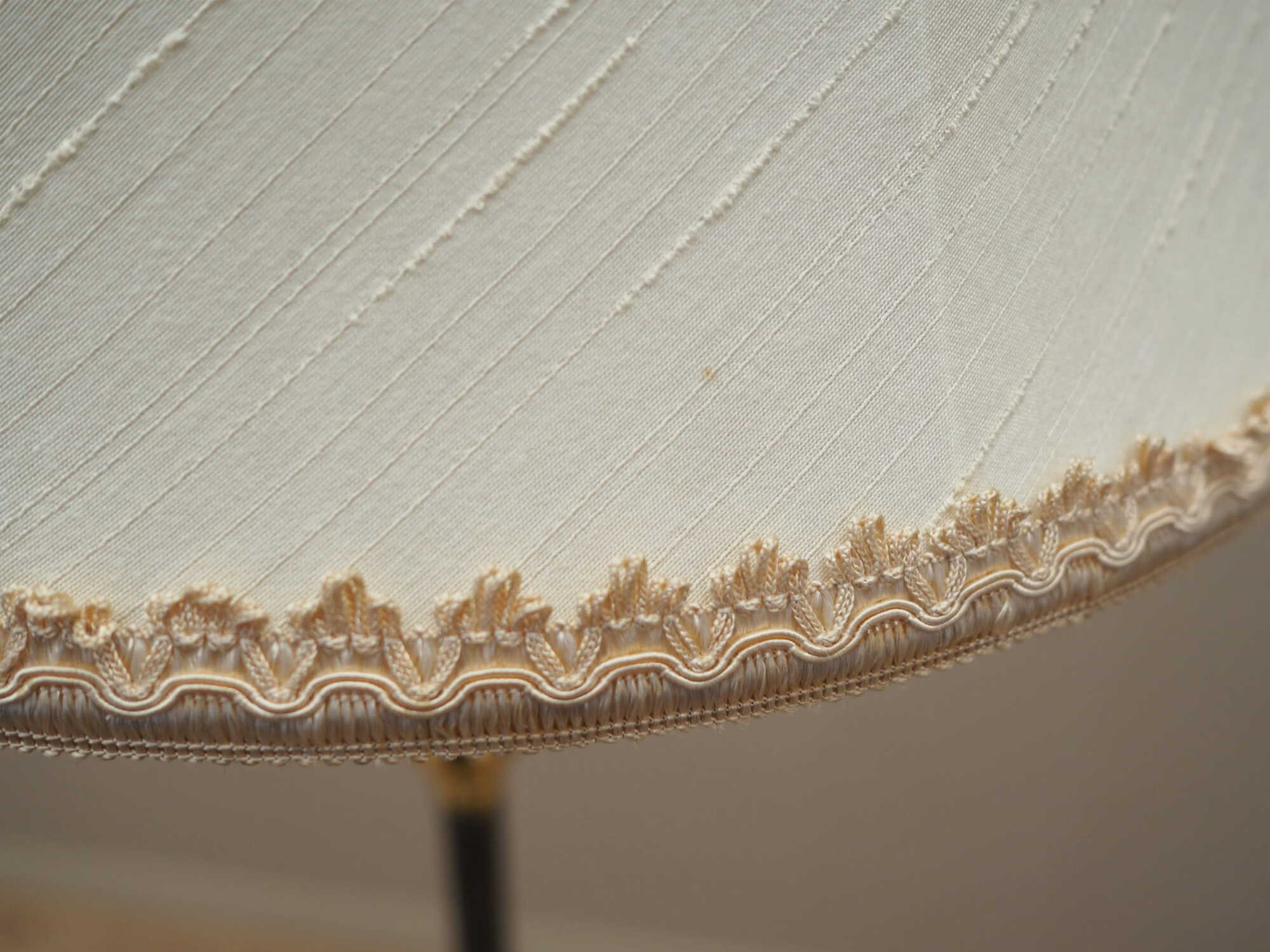 Vintage floor lamp Metal Fabric White 1970s 7