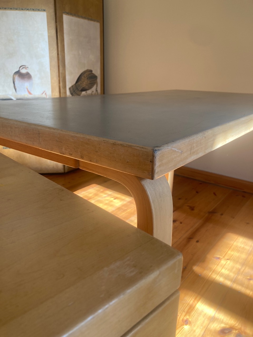 Vintage Alvar Aalto L-leg Schreibtisch & Rollcontainer Natur 3