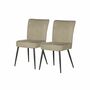 2x Esszimmerstuhl Stahl Webstoff Beige 1