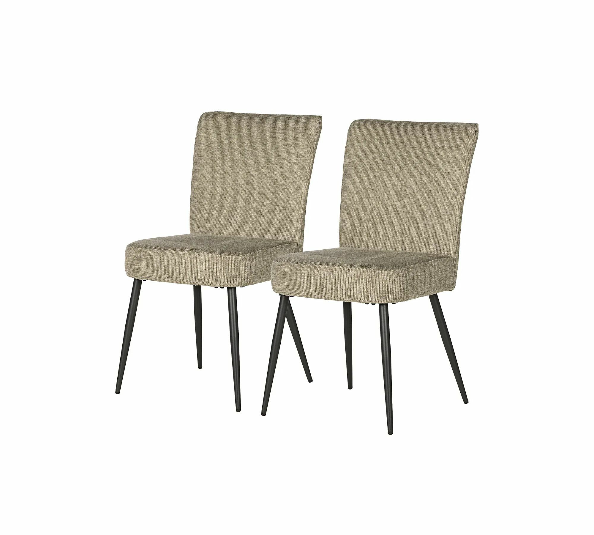2x Esszimmerstuhl Stahl Webstoff Beige 1