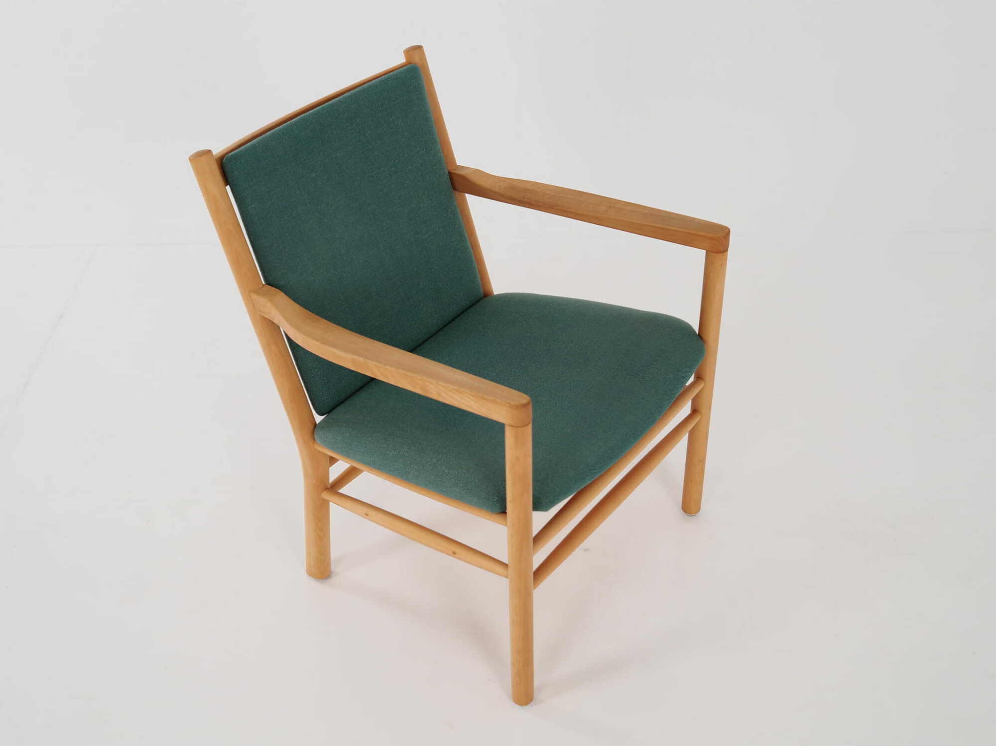 Vintage chair Beech wood Green 1970s 9