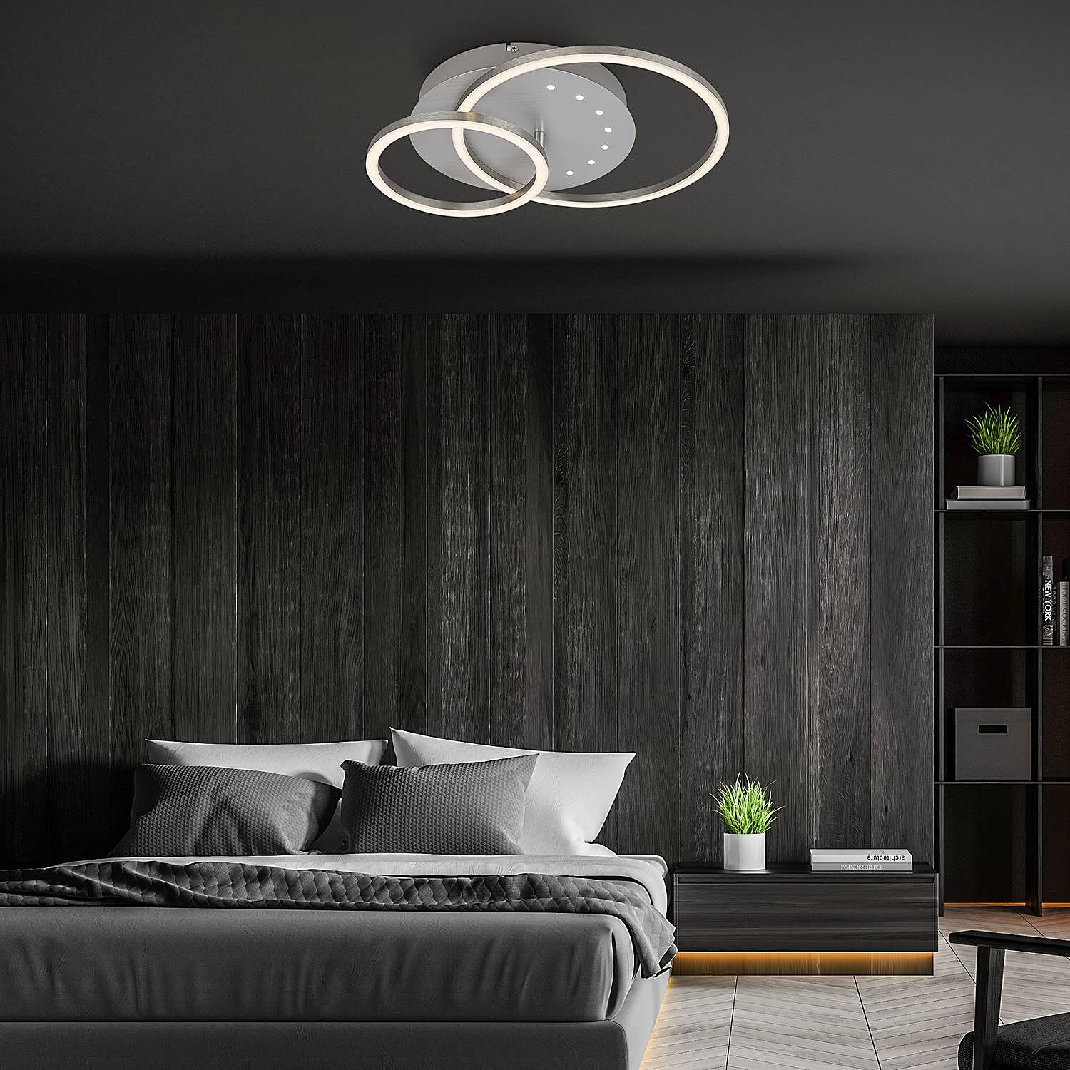 LED Ceiling Light Arruda Round Aluminum Silver 2