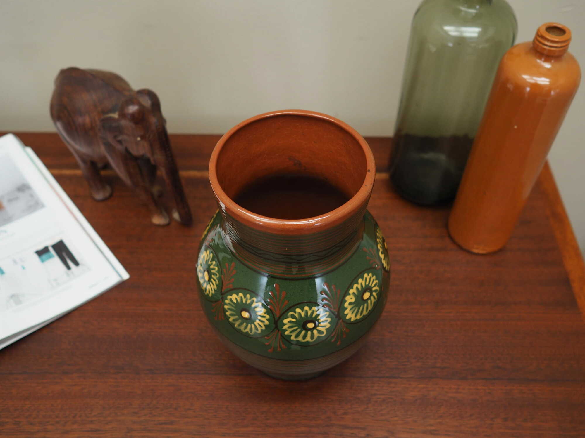 Vintage Vase Keramik Mehrfarbig 1970er Jahre 3