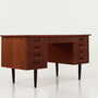 Vintage Desk Teak Wood Brown 1970s 5