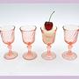 4x Vintage Trinkglas Rosa 1980er Jahre 3