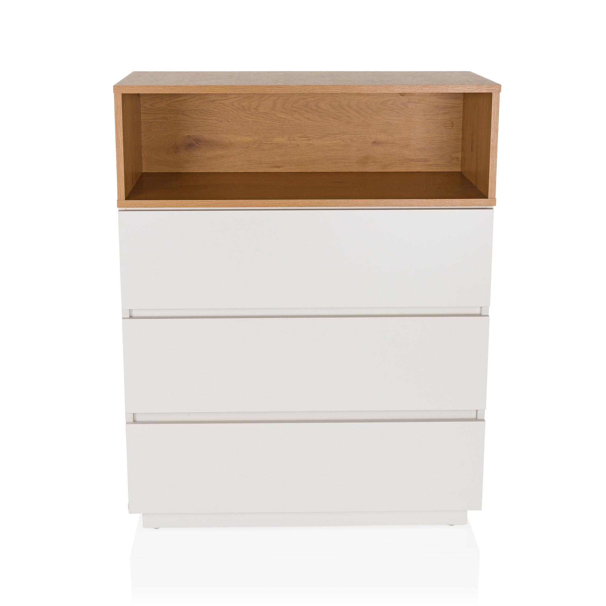 MELMO K Highboard Schrank Holz Weiß 0