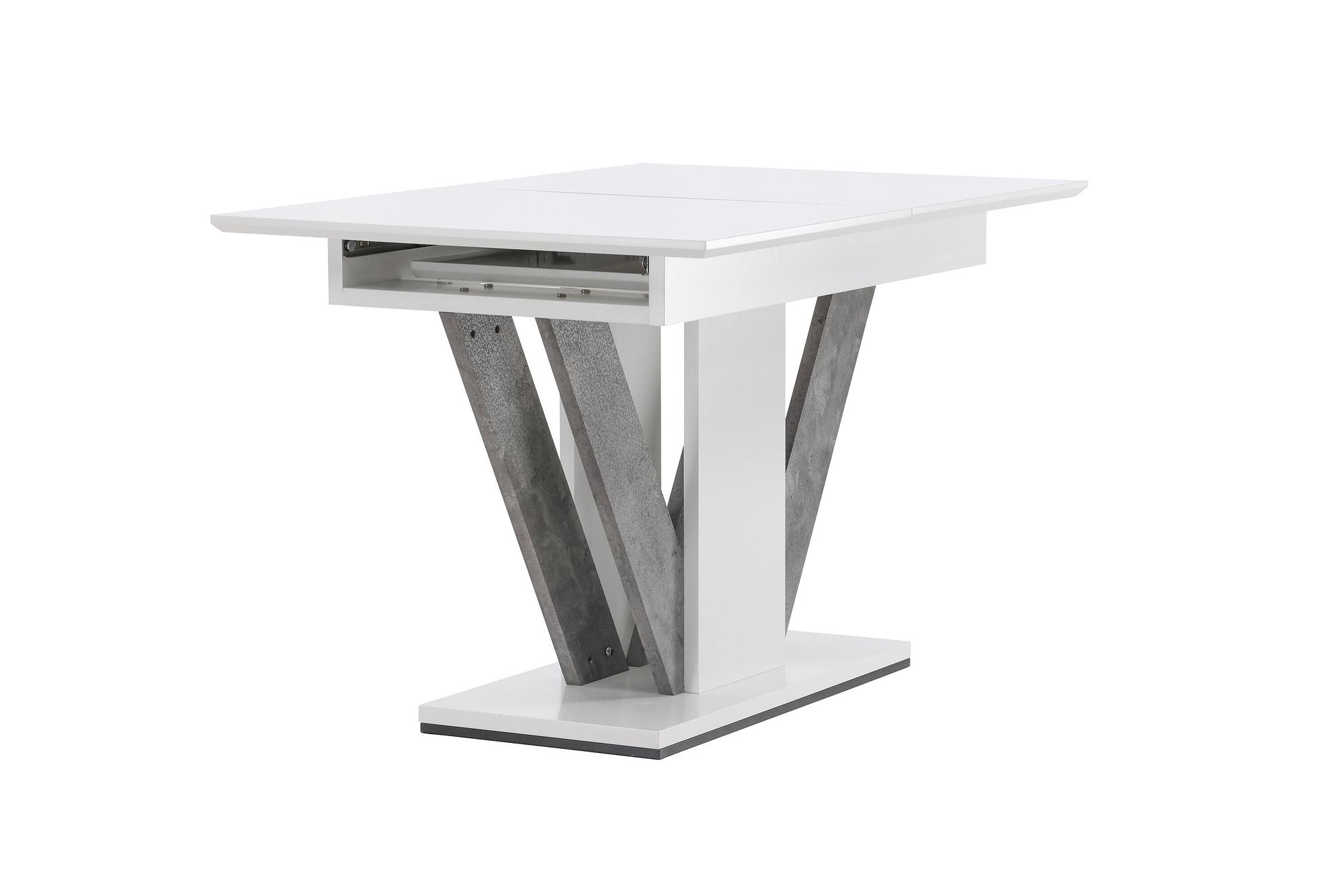 Disa  Dining table  MDF White/Grey 120/160×80 4
