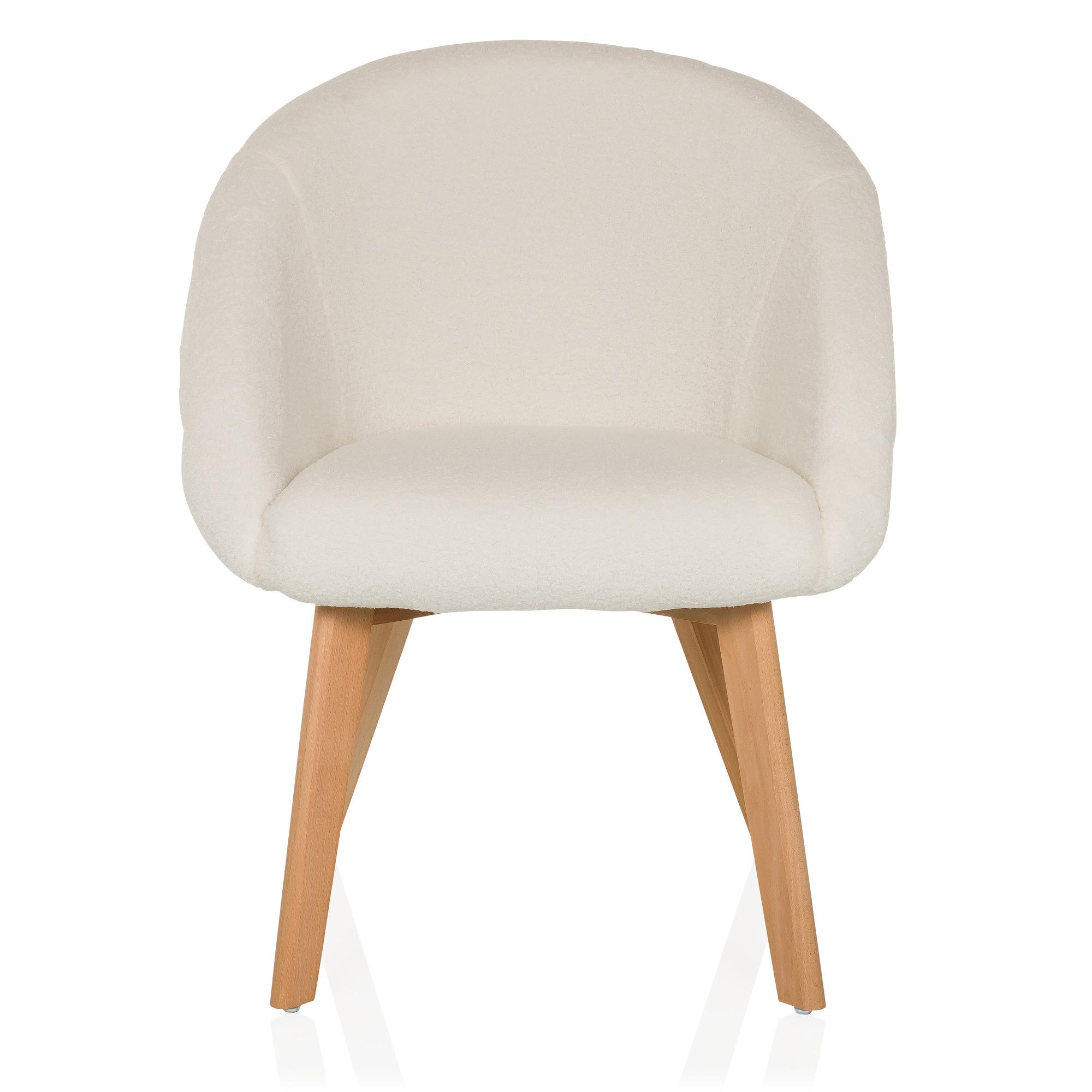 Scandi Ted Upholstered Chair Fabric White 0