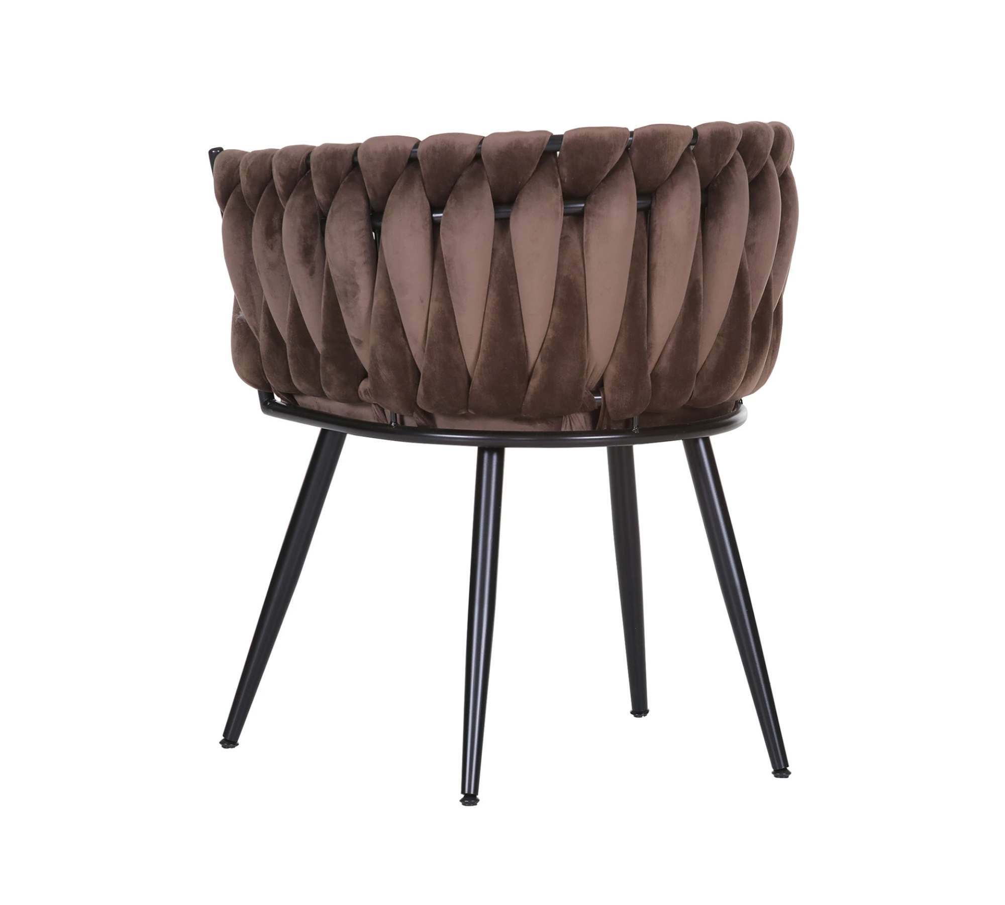 Armchair Velvet Iron Brown 1