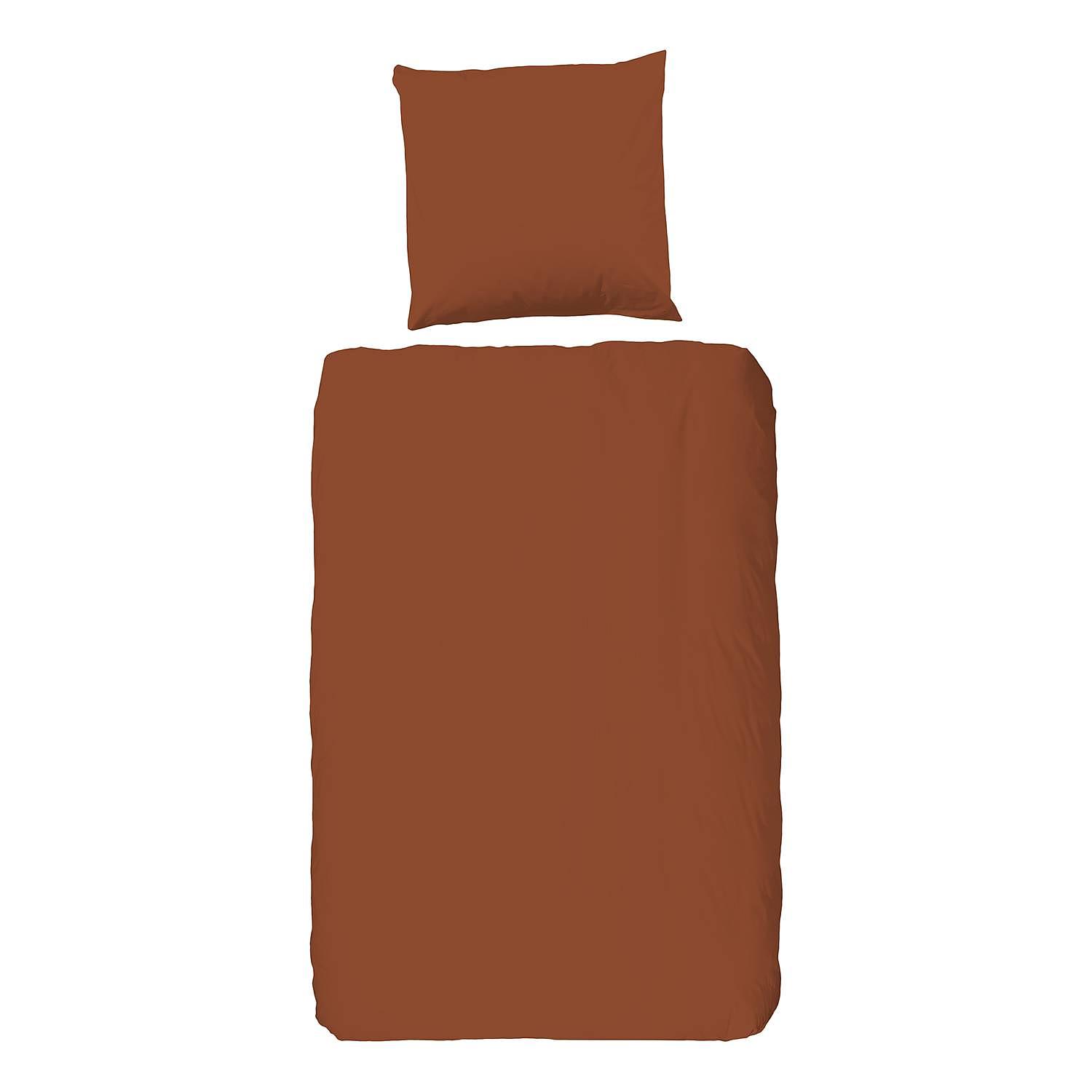 Bettwäsche 0270 Baumwolle Terracotta 135 x 200 + Kissen 0