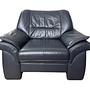 Vintage Sessel Leder Dunkelblau 0