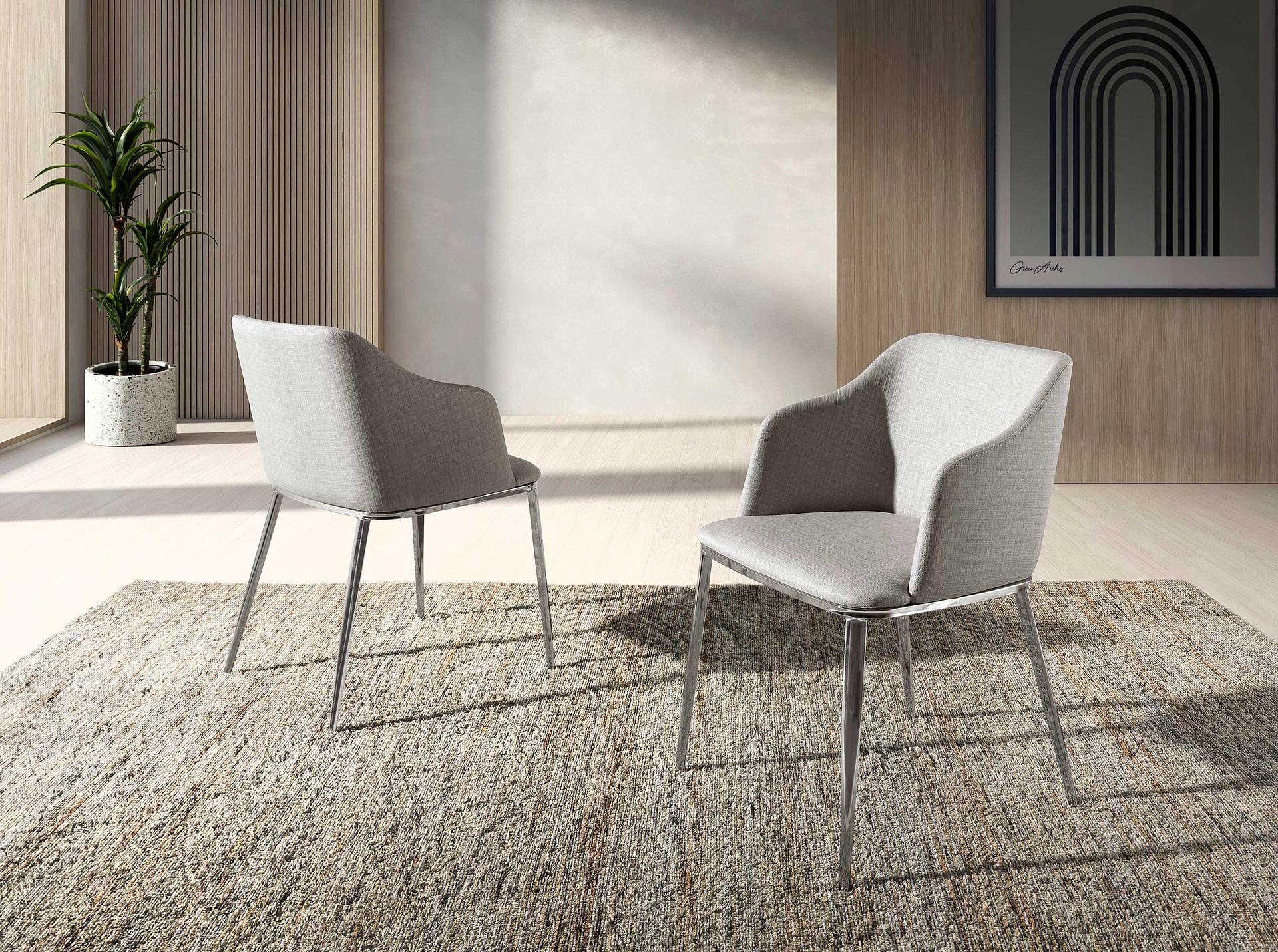 Sedia con braccioli acciaio inox grigio 1