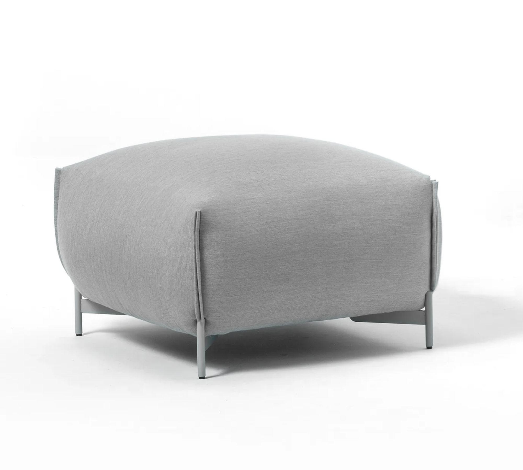 Mochi Pouf Textile Metal Gray 6