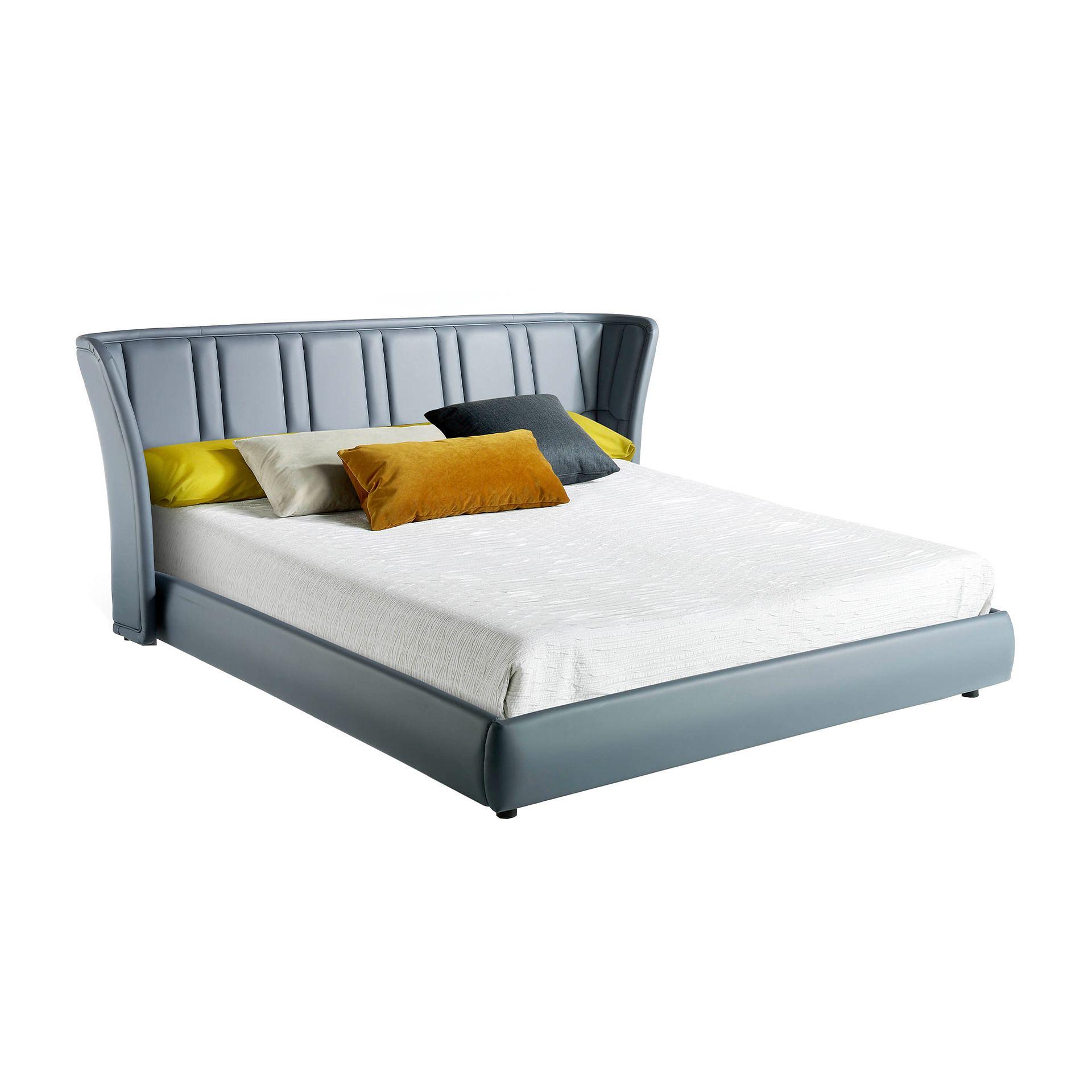 7067 Doppelbett Leder Grau 0