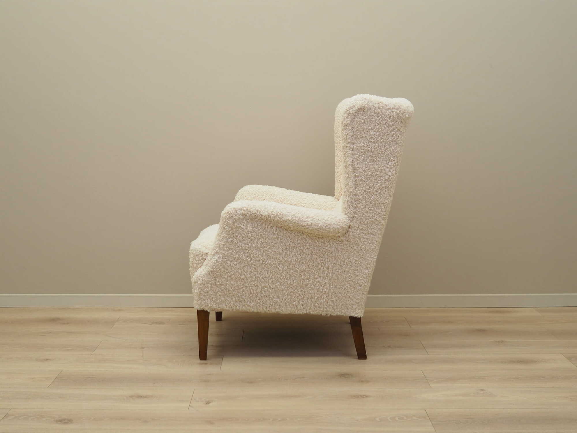 Armchair Textile Wood Cream 1960s 3