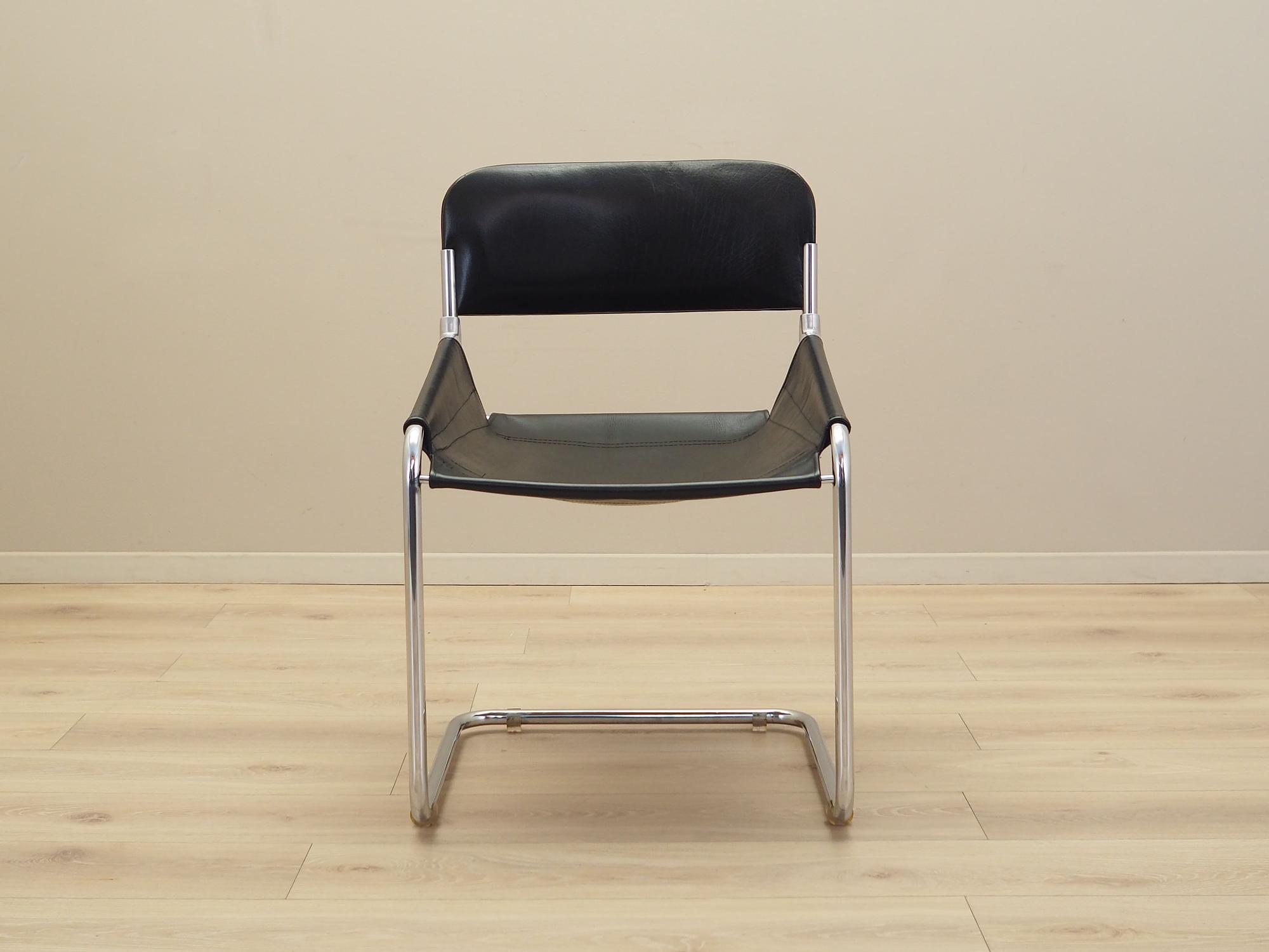 Dining chair leather 1970s 2