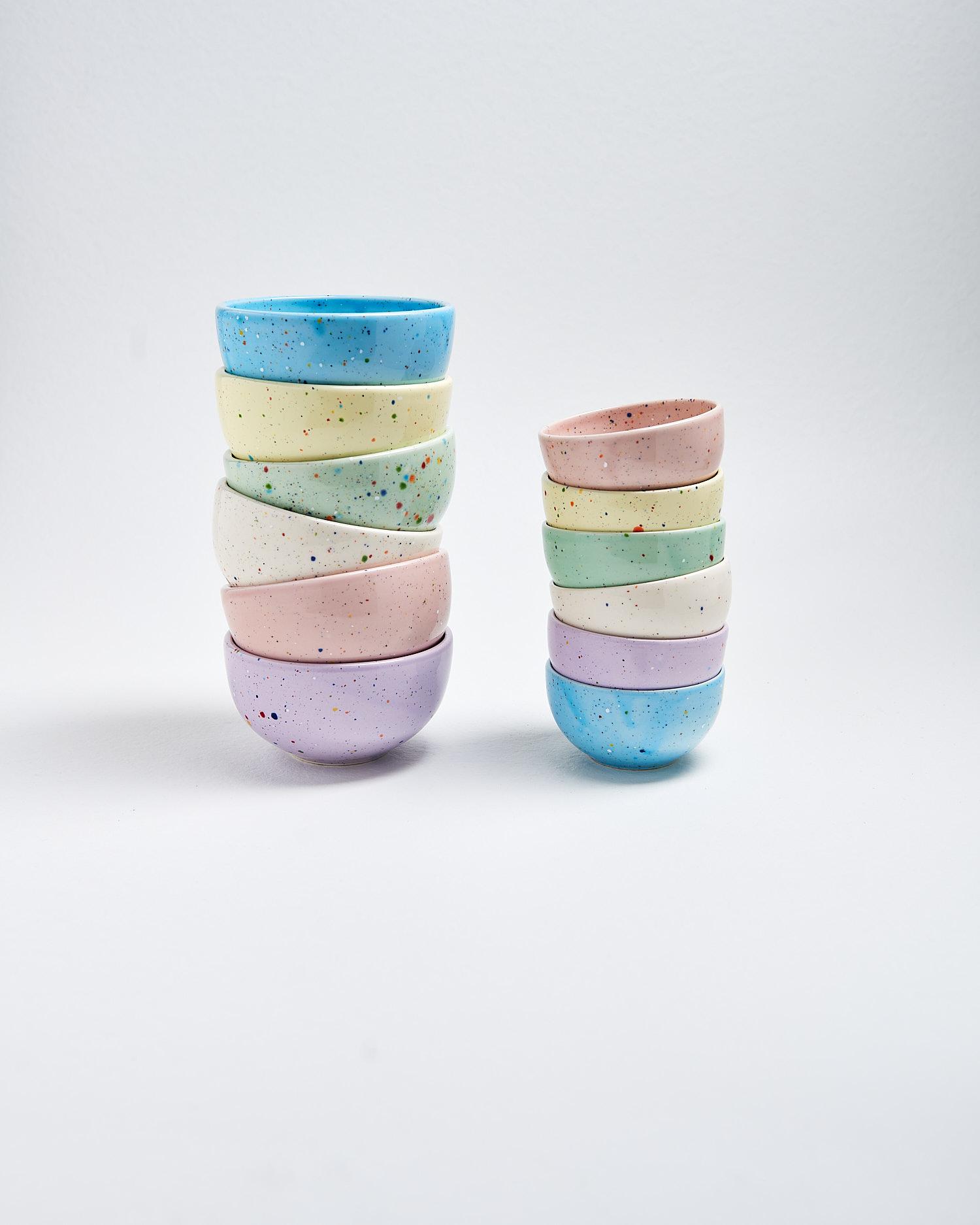 Set 2x Party Mini Mini Ciotola Ceramica Fatta a mano 4