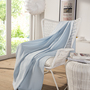 Leichte Decke aus Waffelpiqué 100% Baumwolle Hellblau Single 3
