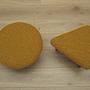 2-Piece stool set brown mustard yellow 1990s 4