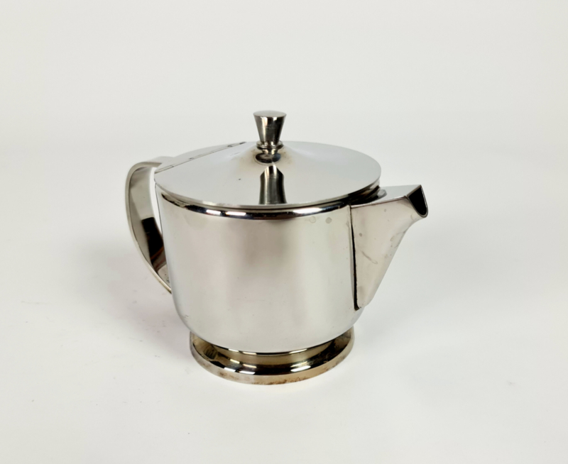 Vintage Teekanne Edelstahl Versilbert 1920er Jahre 4