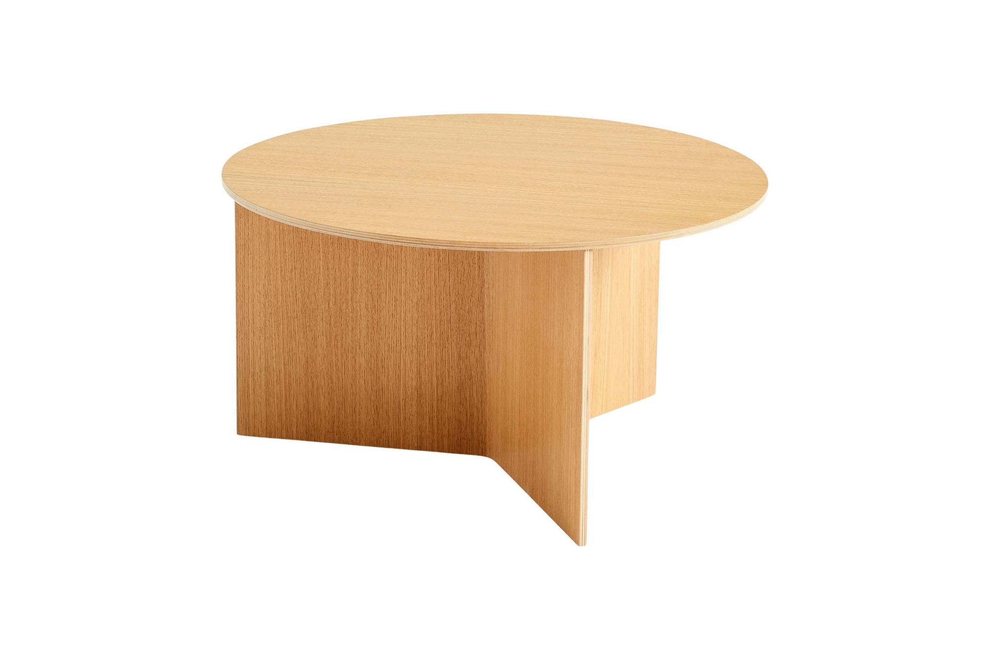 Slit Beistelltisch Wood Rund XL Beige 0