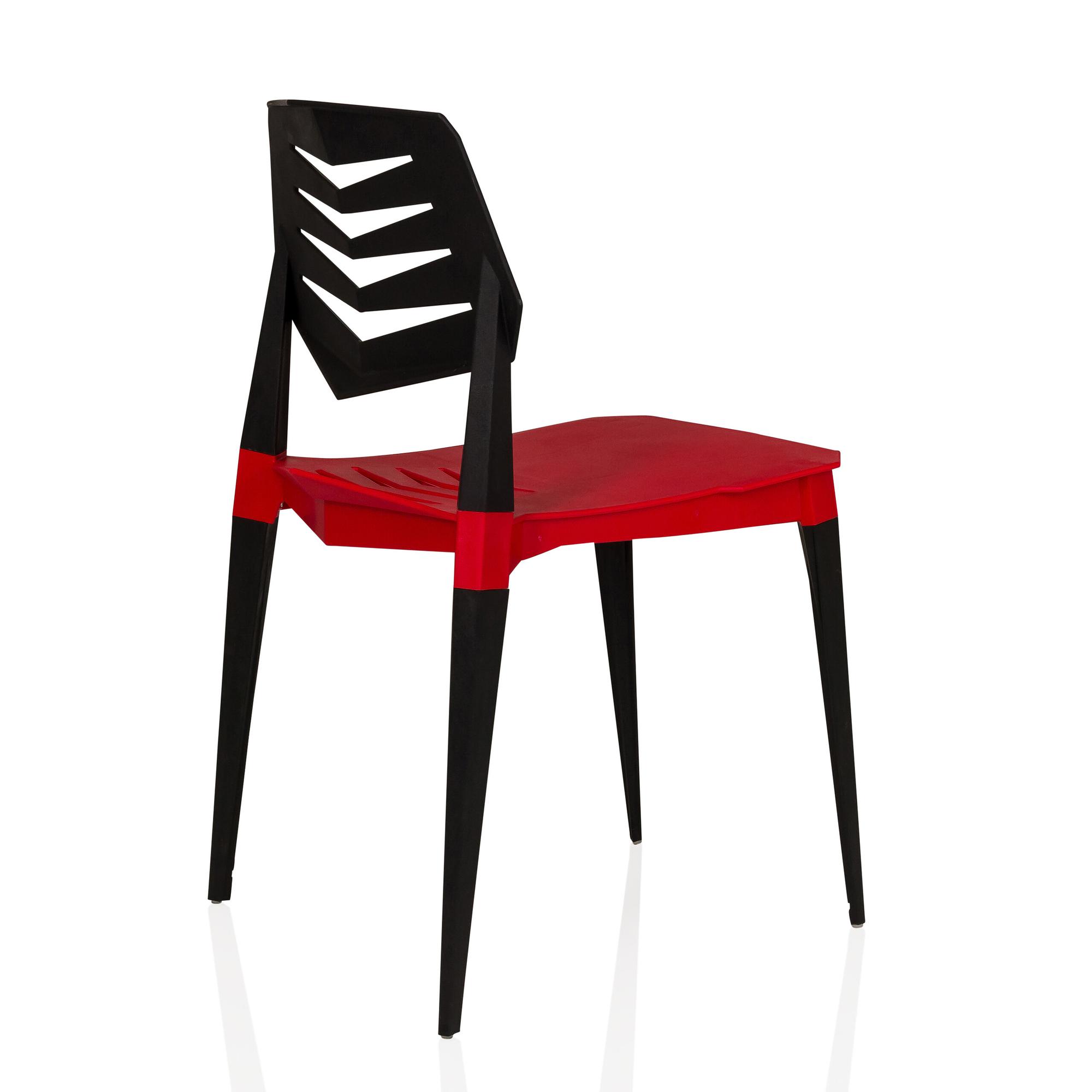 Flecharo Sedia da pranzo Plastica Nero Rosso 6