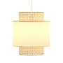 1-Flaming Raffia Pendant Lamp Linen Rattan 0