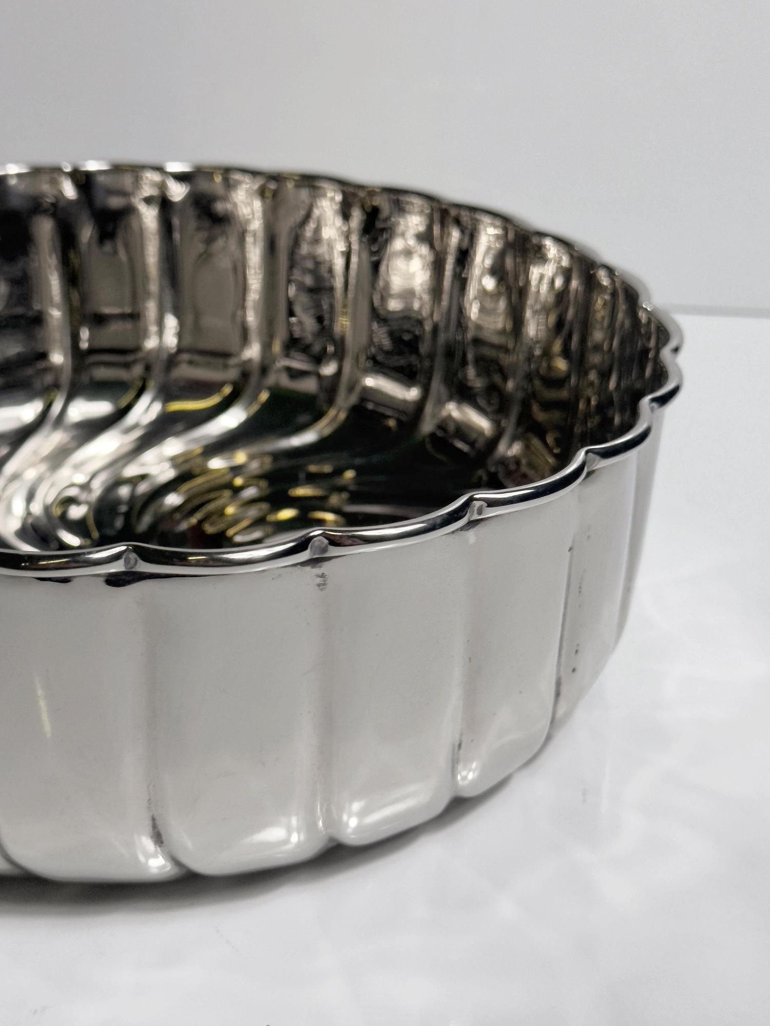 Vintage Silver-plated Bowl Metal Spiral 1980s 3