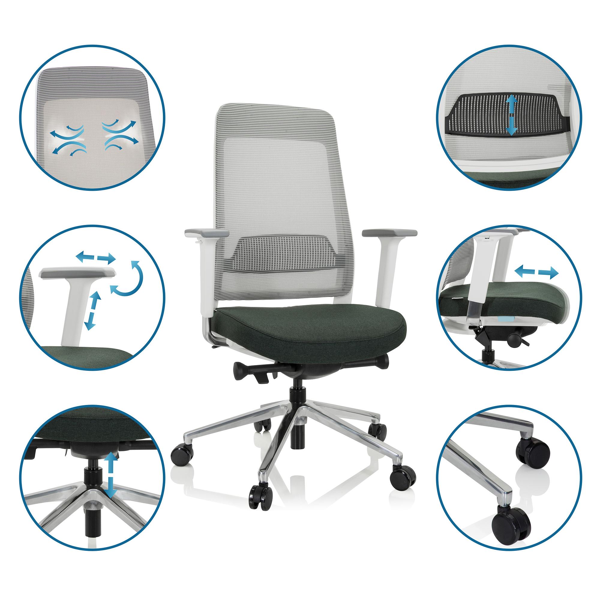 CHIARO T2 WHITE Bürostuhl Netzstoff Grau 2