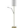 LED Stehleuchte Webstoff Messing 0