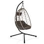 Cocova Hanging Chair with Frame & Cushion Grey 1