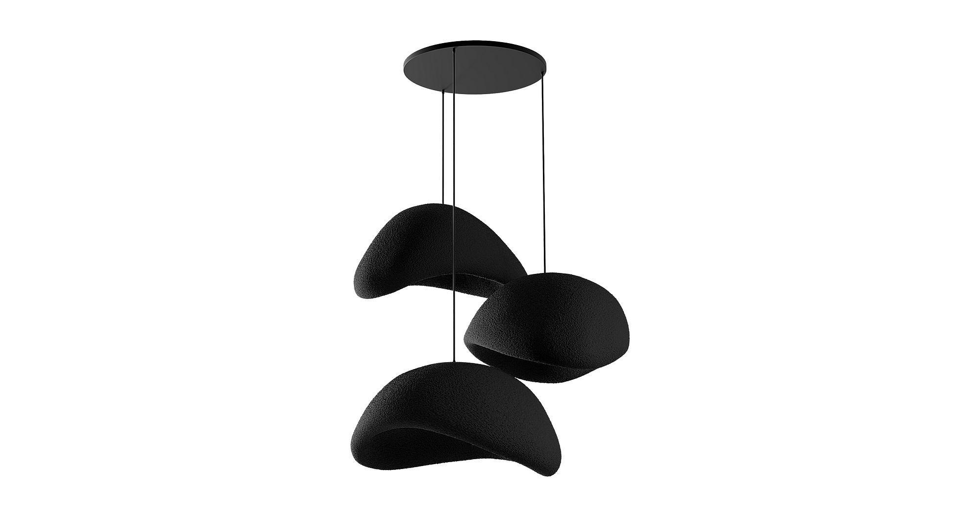 3-Flammig Wabi Sabi Stonefades Pendelleuchte Schwarz 5