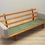 Vintage Sofa Eschenholz Textil Grau 1960er Jahre 13