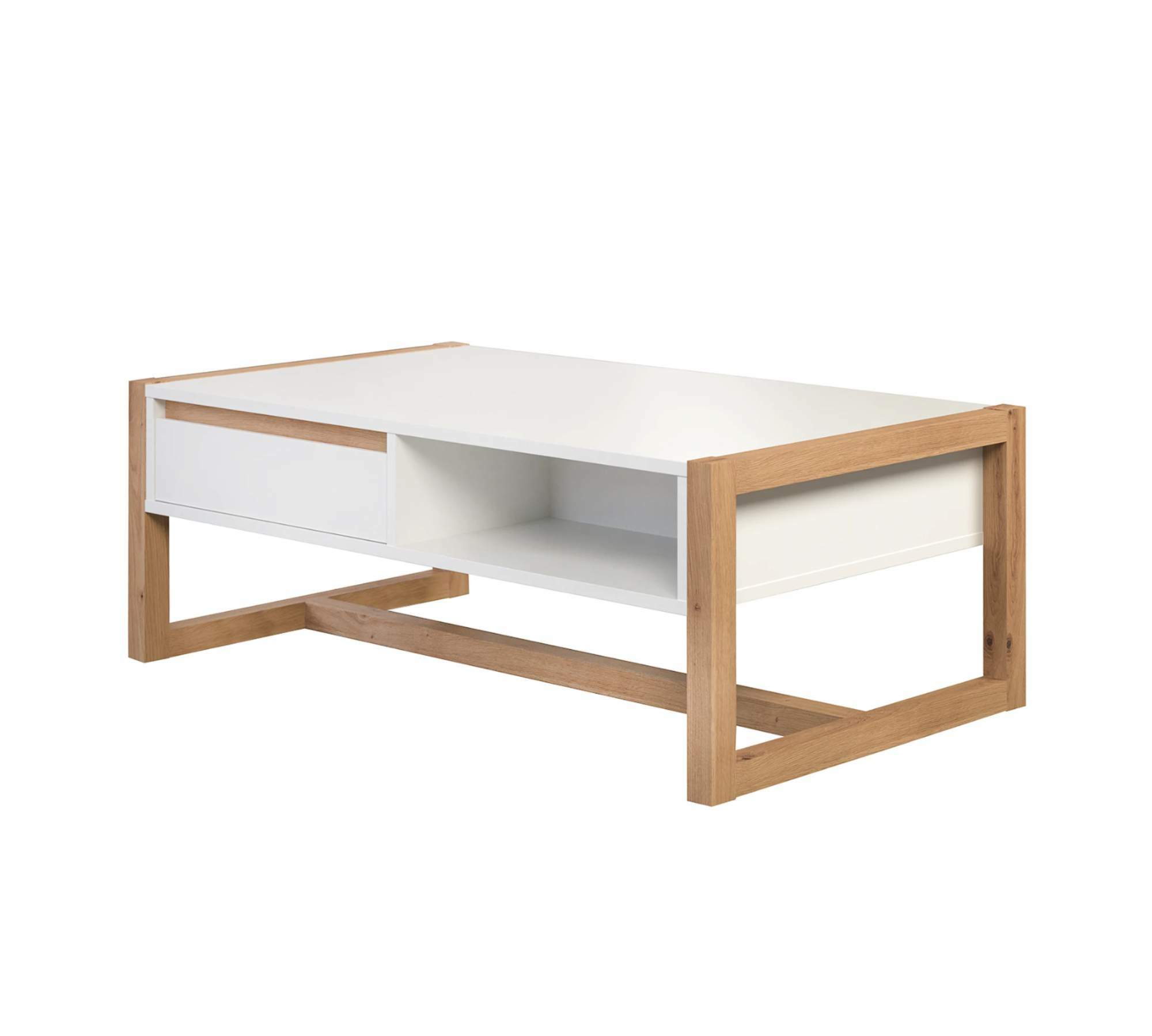 Couchtisch Eiche Artisan Dekor Weiß 1