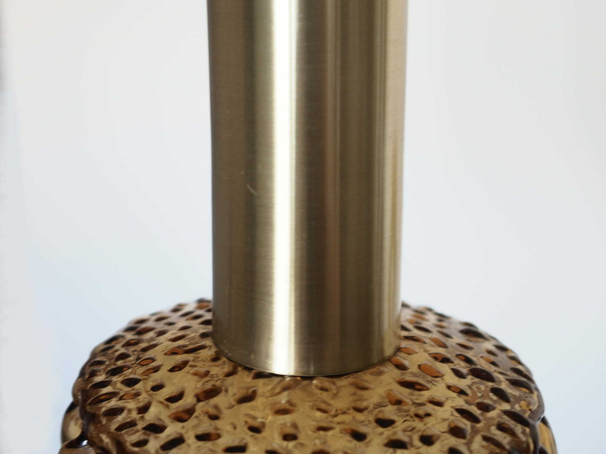 Vintage Pendant Lamp Glass Metal 1970s 8