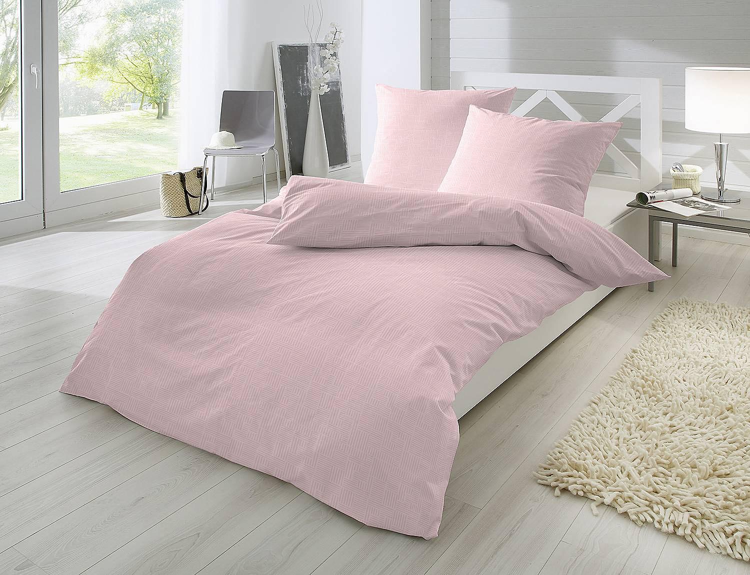 Mini Me Biber-Bettwäsche-Set Baumwolle Weiß Pink 135x200cm 2