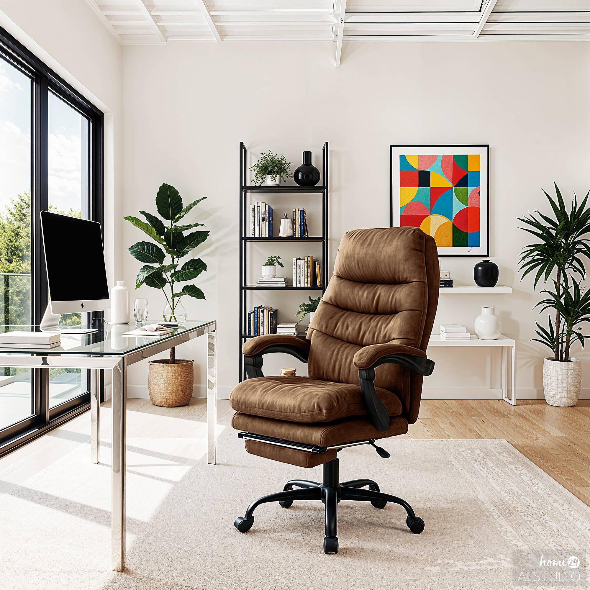 Edun Bürodrehstuhl Antiklederlook Braun 3