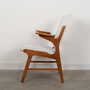 Vintage armchair beech wood textile white 1960s 2