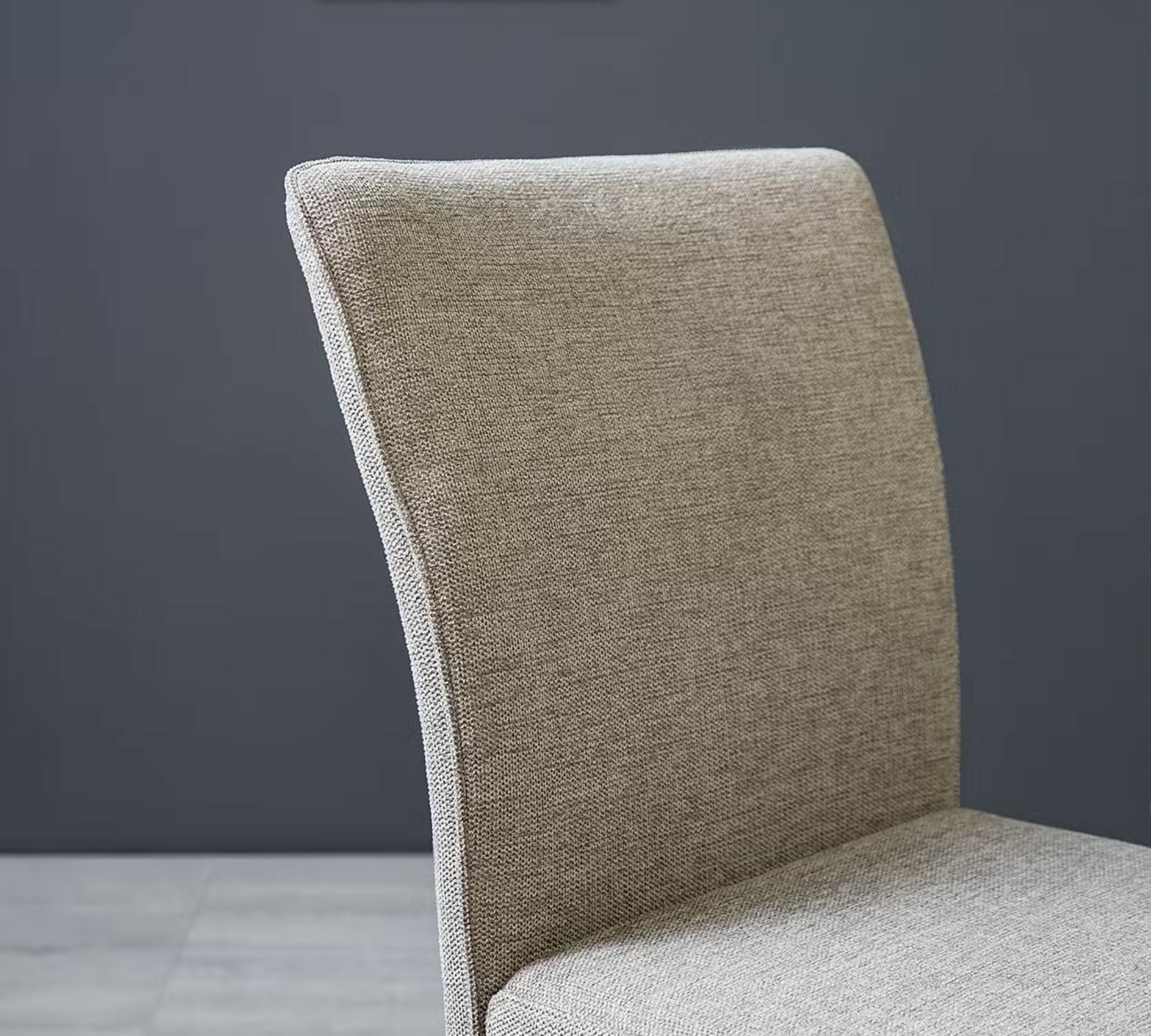 2x Dining chair steel fabric beige 2