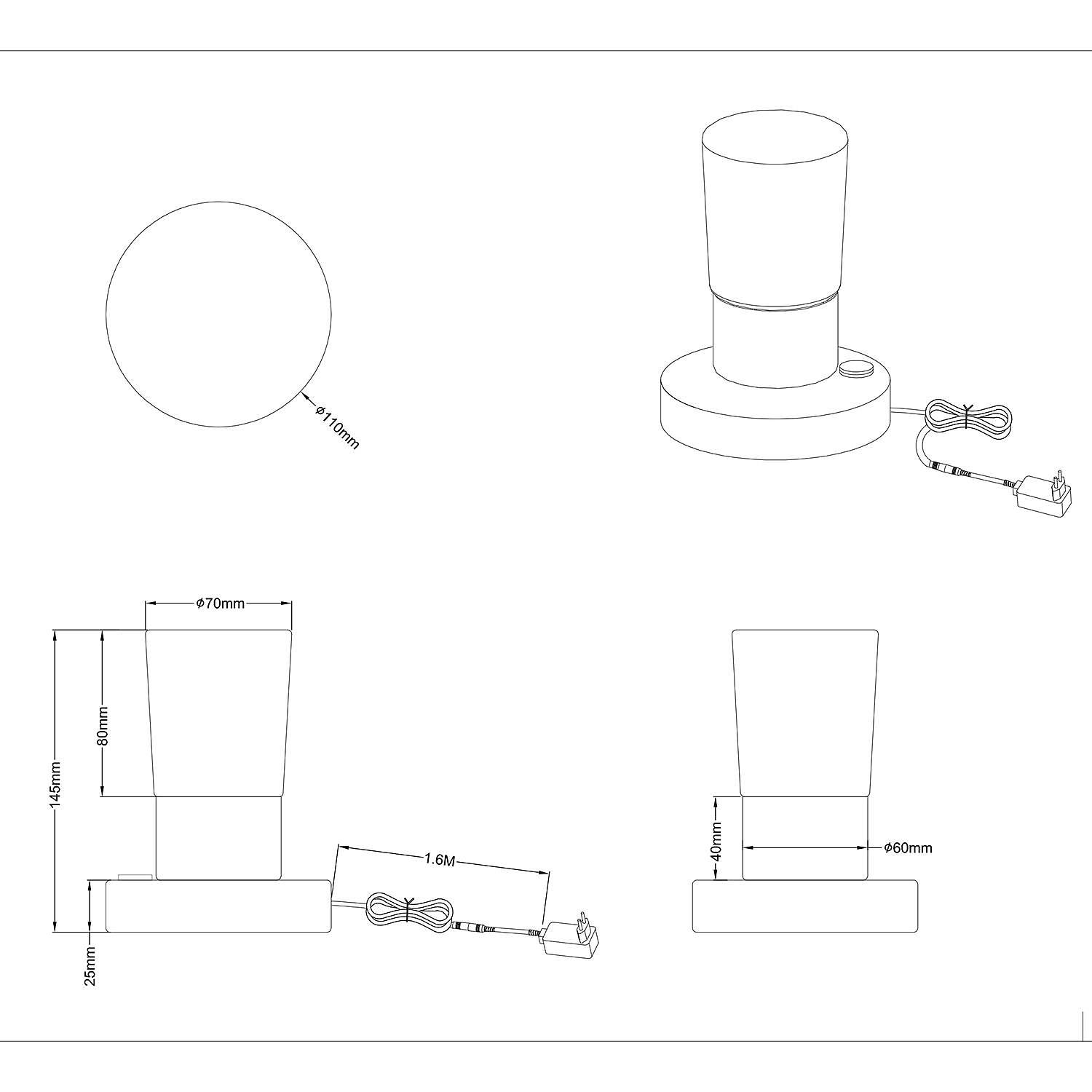 LED-Tischleuchte Cristo I Kristallglas Chrom 2