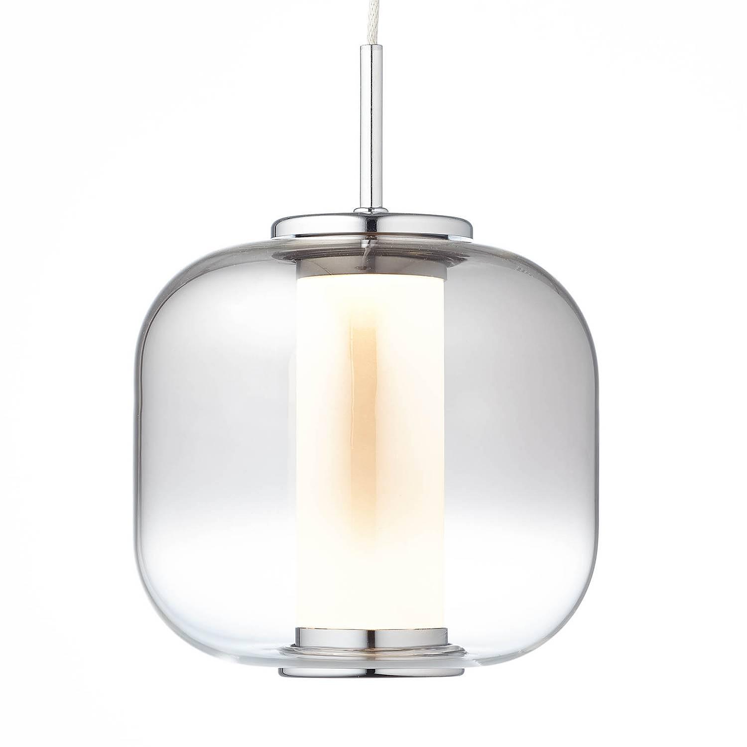 Rafa I LED-Pendelleuchte Acrylglas Edelstahl 1-flammig 0