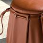 Caldera orange leather pouffe 4